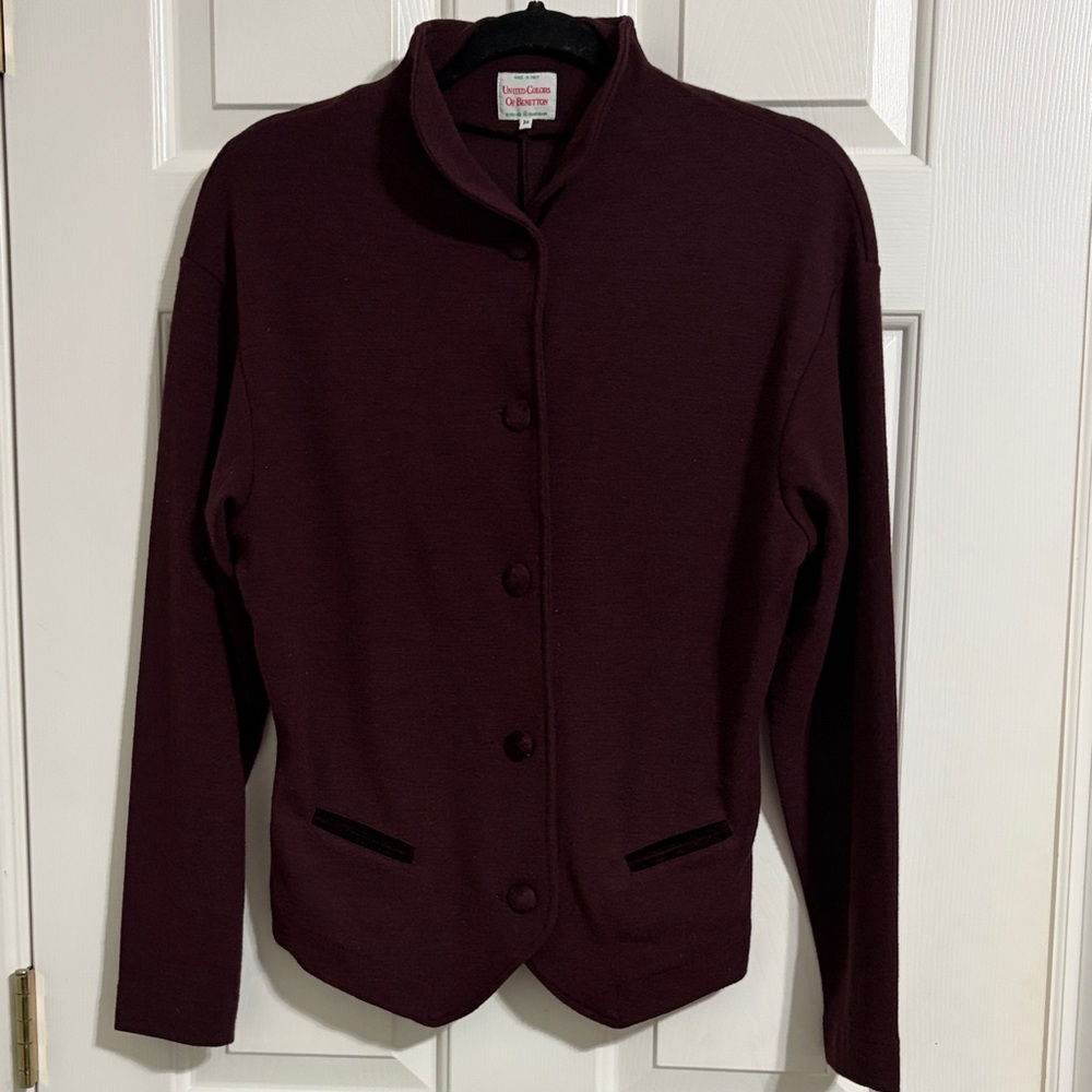 United Colors Of Benetton Burgundy Button-Up Blazer